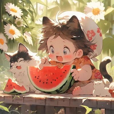 吃瓜的图片动漫,动漫版吃瓜日常